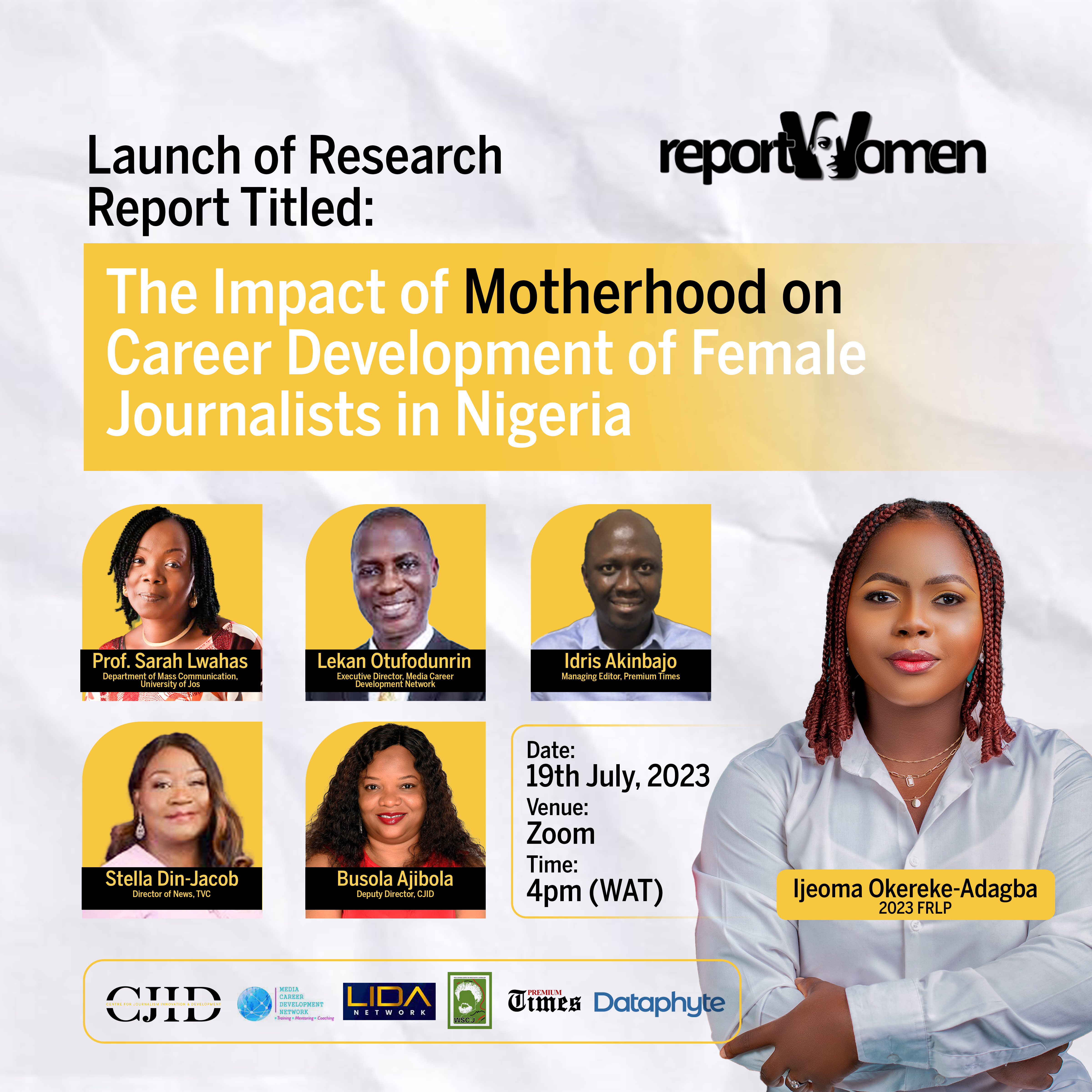 Ijeoma Okereke-Adagba set to launch Research Report on Motherhood and Journalism in Nigeria