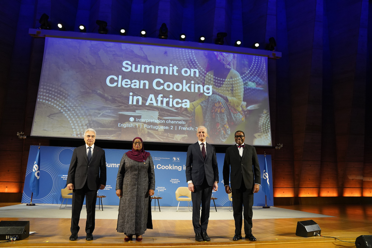 Dr. Fatih Birol, Executive Director, International Energy Agency; H.E. Dr. Samia Suluhu Hassan, President of United Republic of Tanzania; H.E. Jonas Gahr Støre, Prime Minister of Norway; Dr. Akinwumi A. Adesina, President African Development Bank Group. Copyright: International Energy Agency